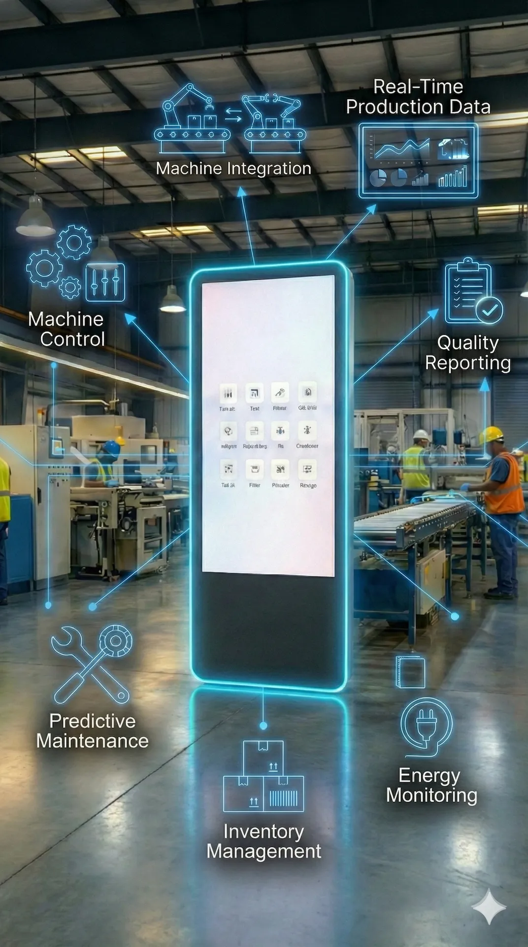 Mobile view of Mutexer MES system for factory automation and production management